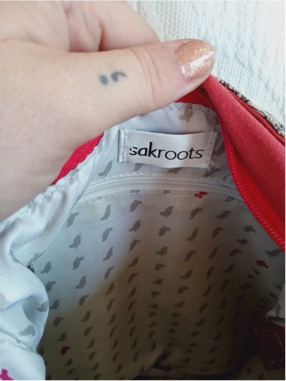 Sakroots Artist Circle soft bucket bag Navy Spirit Desert print denim cute - Picture 9 of 10